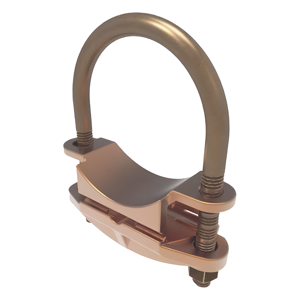Conector Mecánico para Cable Calibre 4 a 2/0 AWG / Paralelo o 90° Grados a Tubo de 1 1/4" o Varilla  de 1 3/8" - 1 1/2".