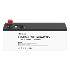 Batería de litio LiFeO4 12.8Vcc, 200Ah, 2.56Kwh, Pantalla LCD para Monitoreo Local, Carcasa Metálica