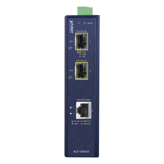 Convertidor de Medios Industrial de 1 Puerto Ethernet 10/100/1000 Base-T a 2 Puertos SFP 100/1000/2500 Base-X