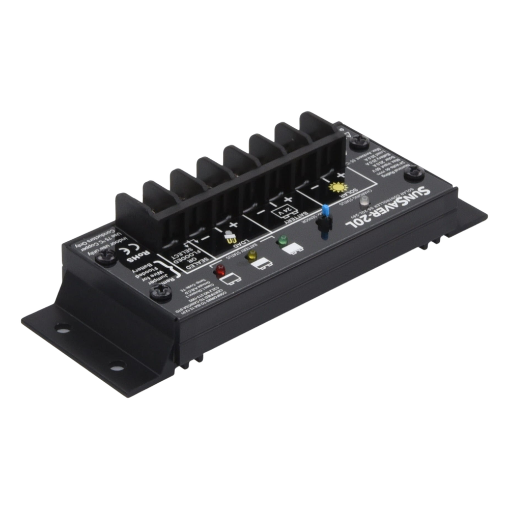 Controlador de Carga Solar SunSaver PWM 20 A / 24 VCC / Encapsulado Epóxico / Clase 1 Div 2 / Compensación de Temperatura