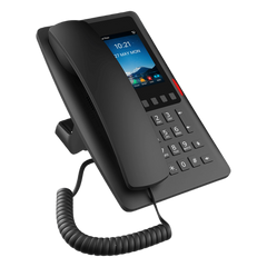 Teléfono IP Hotelero Wi-Fi 6 / Pantalla IPS 3.5" 320x480 / 2 Líneas SIP / 5 Teclas Programables / Puerto USB-A / PoE 802.3af / Audio HD / Diseño Negro