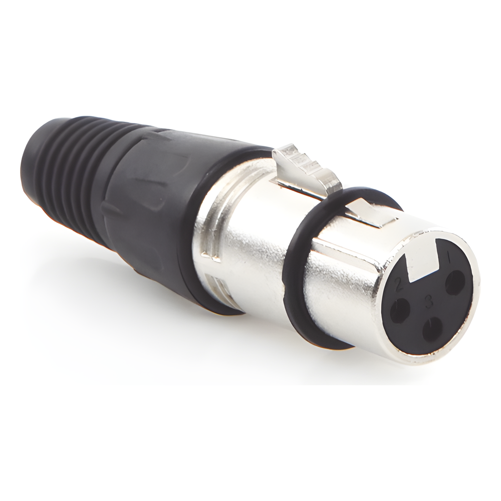 Conector XLR 3 Pines Hembra | Ideal para Conexiones de Micrófonos y Mezcladoras | Equipo de Audio Profesional