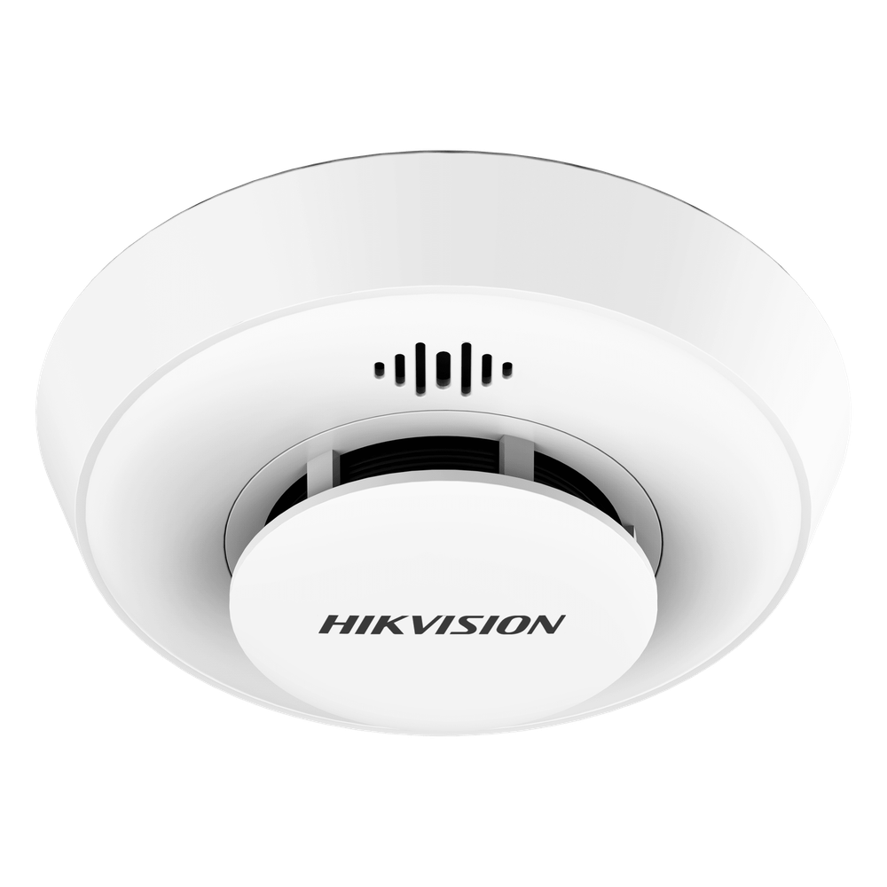 Detector de Humo Interlink con Hub / Doble Tecnología de Sensor de Luz / Alarma Auditiva 85 dB / Batería de Litio 10 Años / Autoverificación / Interconectable 30 Dispositivos / Wi-Fi Hik-Connect