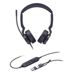 Yealink UH44 Dual, versión UC, cancelación de ruido con IA USB-C/A con indicador de ocupado