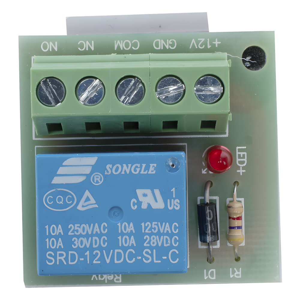 Módulo de relevador 12 VCC con salida NO/NC/COM 3A / ideal para interbloqueo de puertas en control de acceso