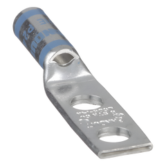 Zapata de compresión LCD6-14A-L para cal. 6 Awg, Doble barreno para tornillo prisionero de 1/4, Espaciado de orificio 16mm, 1 Pz