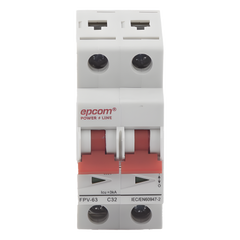 Protección Térmica/ Interruptor 2P, 32A,  Corriente Directa  800 Vcc para Aplicación Fotovoltaica Montaje Riel DIN