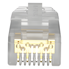 Plug RJ45 Cat6A, Para Cable UTP de Calibre 26 AWG, Chapado en Oro de 50 Micras, Paquete de 100 Piezas
