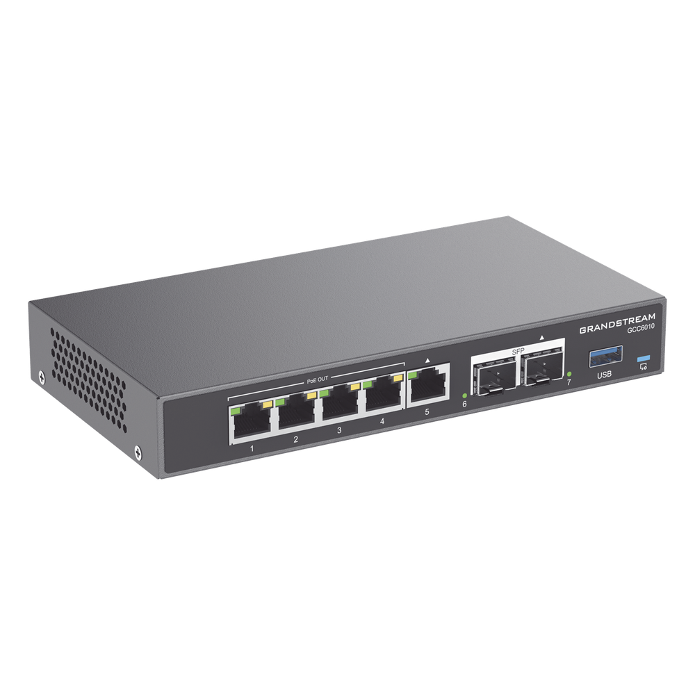 4 en 1: Firewall Nueva Generación, Router, IP PBX (24 usuarios / 8 llamadas), Switch Gigabit de 5 Puertos (4 PoE) y 2 Puertos SFP 2.5 Gigabit / Todos los puertos son configurables WAN/LAN, máximo 3 x WAN