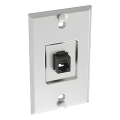 Placa de Pared Telefónica, Salida de 1 Puerto Keystone, Con Jack Cat5e Estilo TP, de Acero Inoxidable