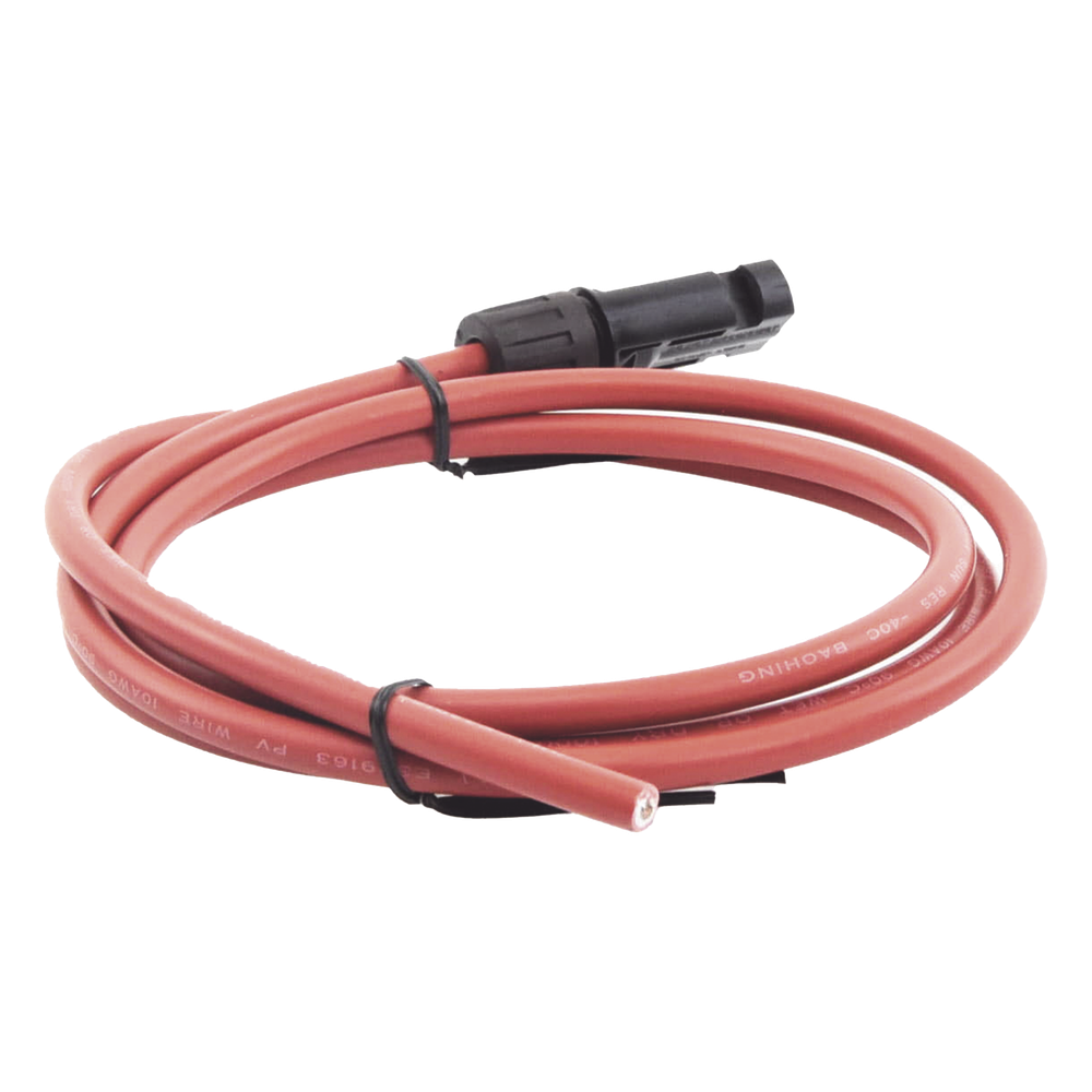 Cable Fotovoltaico, 1.5 m, Rojo, Calibre 10 AWG con Terminal MC4-M en un Extremo