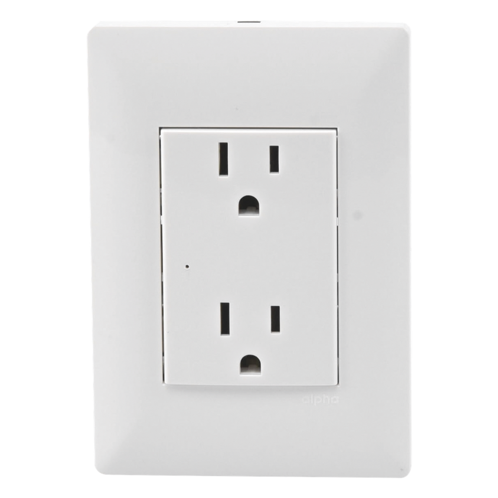Contacto Inteligente de Pared Doble 120, 15A, con Supresor de Picos Tipo A.