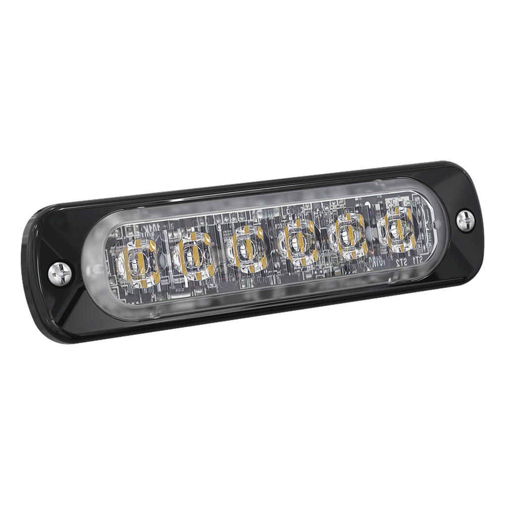 Luz Auxiliar de 6 LED, Ambar, Lente Transparente, SAE