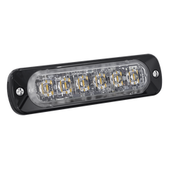 Luz Auxiliar de 6 LED, Ambar, Lente Transparente, SAE