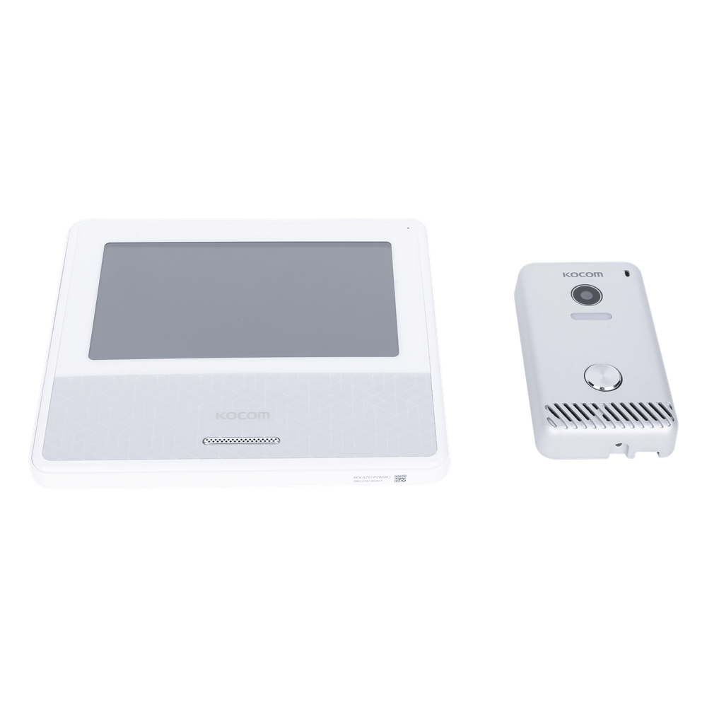 KIT DE VIDEOPORTERO IP COLOR BLANCO / Apertura con app / Súper elegante / Monitor WIFI /  Alimentación 110vca