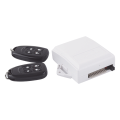 Receptor universal 433 MHz con dos controles remotos y salidas relay compatible con múltiples paneles de alarma