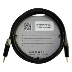 Cable 3.5mm a 3.5mm, conectores color negro MTP3C-BG, length 2m