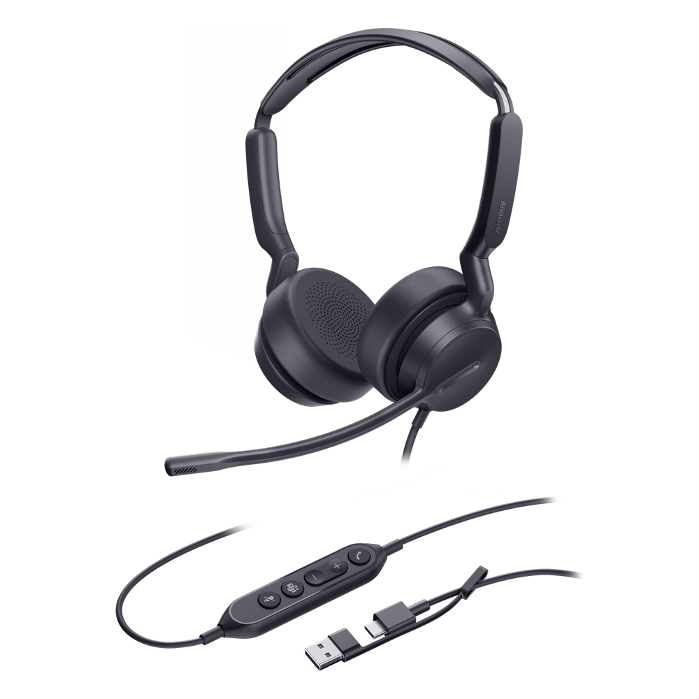 Auriculares Yealink UH42 Dual con cancelación de ruido para Microsoft Teams, USB-C/A e indicador de ocupado