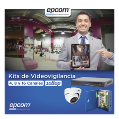KIT TurboHD 1080p / DVR 16 Canales / 16 Cámaras Eyeball (exterior 2.8 mm) / Transceptores / Conectores / Fuente de Poder Profesional