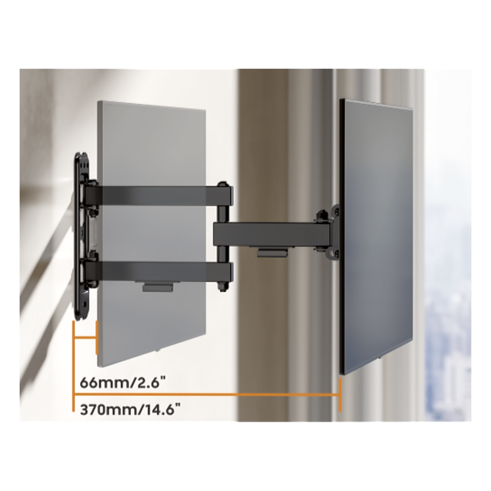 Soporte de Pared Articulado para Pantallas o Monitores | Compatibilidad VESA 75x75 - 200x200 / Hasta 43 Pulgadas | Capacidad Máxima de Carga 20 kg | Fabricado en Acero