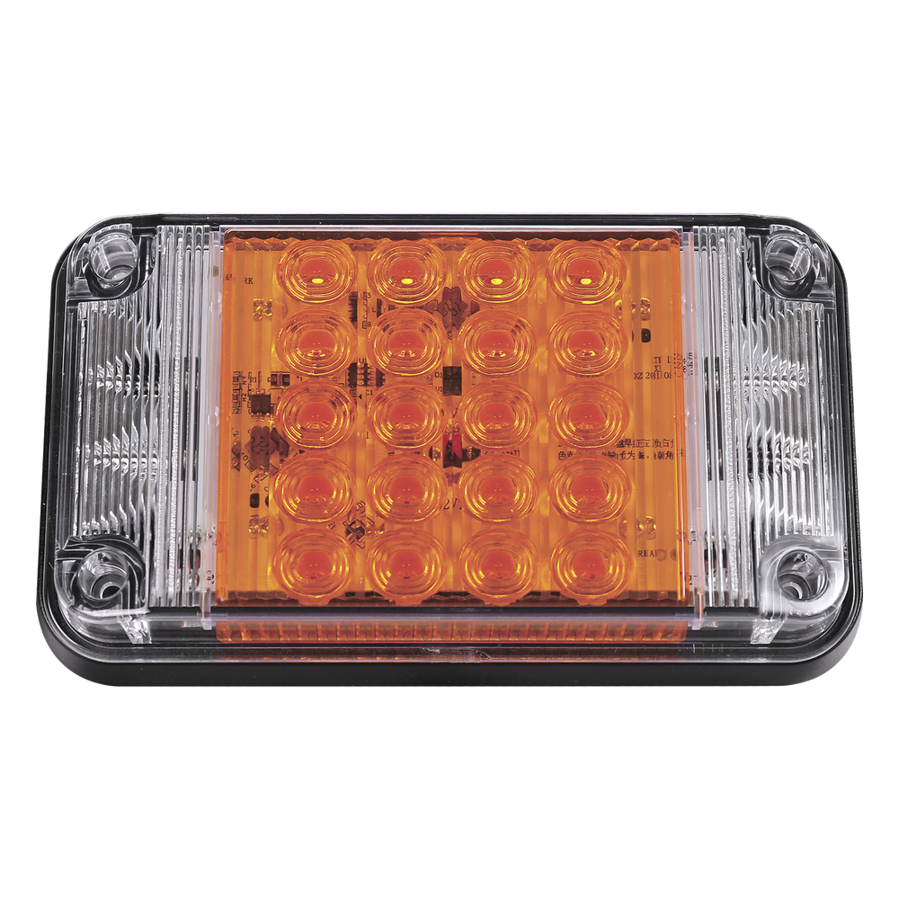 Luz de Advertencia de 7X4", Color Ámbar, Con Luces de Trabajo, Ideal para Ambulancias