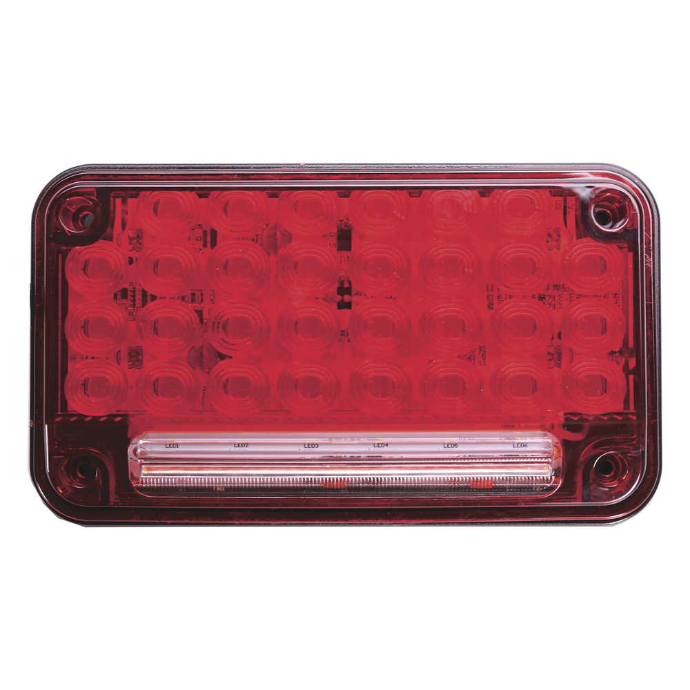 Luz de Advertencia de 7X4", Color Rojo, Con Luz de Trabajo, Ideal para Ambulancias