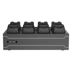 Dock Station de Escritorio con 8 Estaciones de Carga para Body Cams / Doble Interfaz de Red / 4 Bahías de HDD / Carga y Respaldo Automático / Prevención de Pérdida de Datos / Cobertura Cíclica / Reproducción d