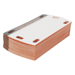 Etiqueta Autolaminada para Identificación de Fibra Óptica Paquete de 25 Piezas, Para Uso Interior/Exterior, Dimensiones de 90 x 50 mm (3.54 x 1.97 Pulgadas), Color Negro con Naranja