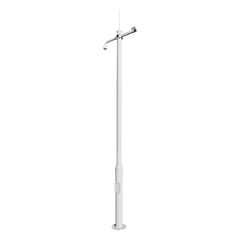Poste Seccionado de 3 Metros / Especializado para la Instalación de Videovigilancia / Incluye Base de Cimentación y Brazo para Cámara PTZ / Color Negro