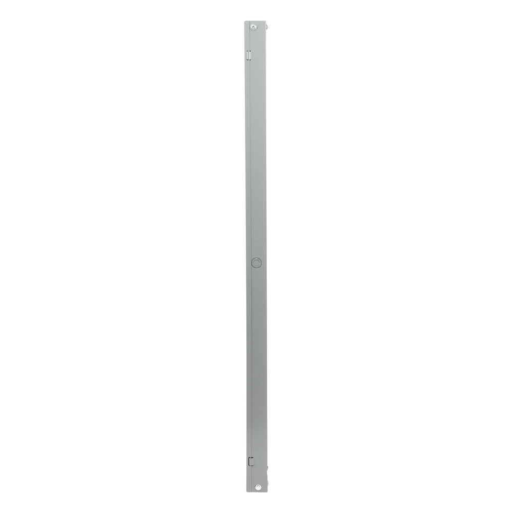 Ducto cuadrado embisagrado 6.5 x 6.5 cm, fabricado en lámina de acero al carbón, hasta 67 cables Cat6,  incluye cople con tornillería y 1 knock out por lado