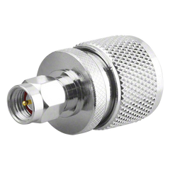 Adaptador en Línea, de Conector SMA Macho a UHF Macho (PL-259), Níquel/ Oro/ Teflón.
