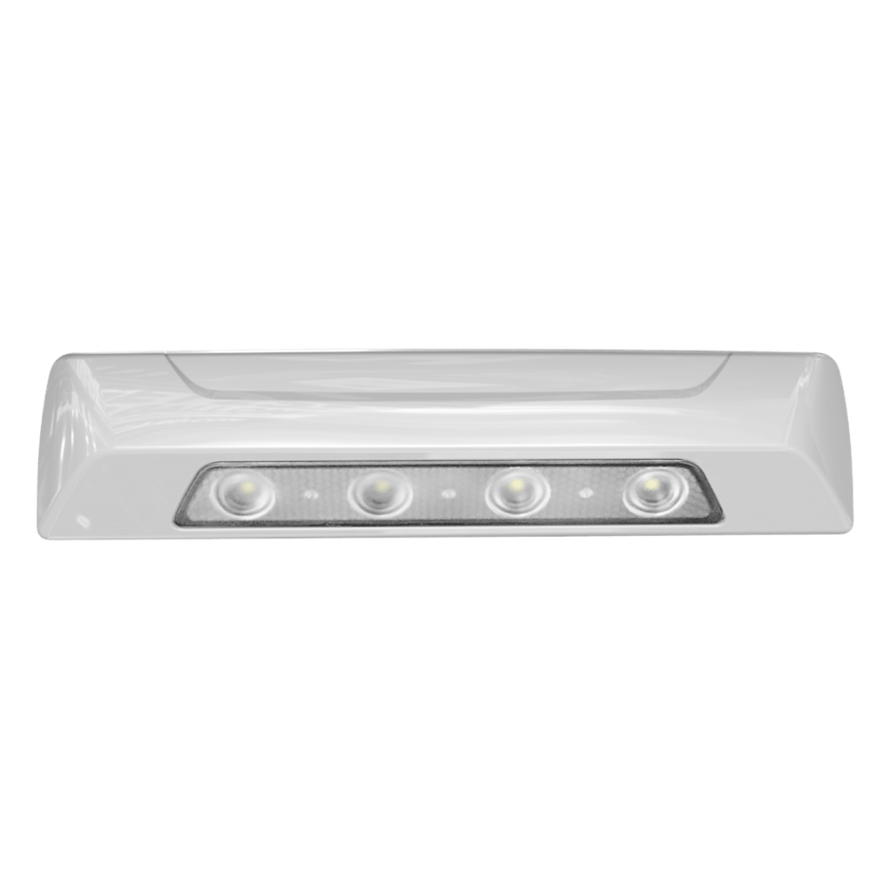 Luz Auxiliar de Escena de 4 LED, Blanco, Lente Transparente, Bisel Blanco