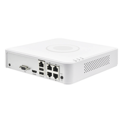 NVR 4 Megapixel (Compatible con Cámaras ACUSENSE) / 4 canales IP / 4 Puertos PoE /1 Bahía de Disco Duro / Salida de Vídeo Full HD