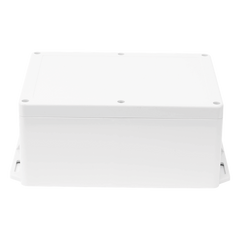 Gabinete Plástico para Exterior (IP65) de 160 x 220 x 100 mm Cierre por Tornillos Metálicos. Tiene Orejas para instalación a muro.
