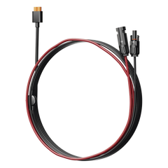 Cable 2.5 m, Negro, Calibre 12 AWG con Terminales MC4 Macho y Hebra para Terminal XT60
