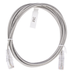 Cable de Parcheo Slim UTP Cat6 - 3 Metros (9.84 Pies) Gris Diámetro Reducido (28 AWG)