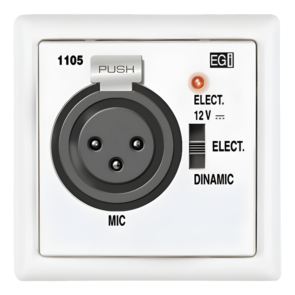 BASE DE ENTRADA MICROFÓNICA XLR PREAMPLIFICADA. BLANCO