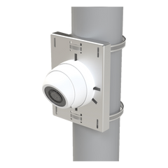 Montaje universal galvanizado para instalación de cámaras en poste 2" a 5" color gris galvanizado