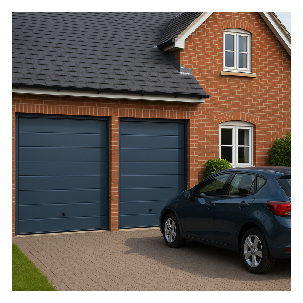 Puerta D / Garage D / Alta Calidad / Linea Central / Color GRIS /  acabdo DELUXE / 16X7 pies / AISLADA / Estilo Americana.