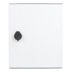 Gabinete de Poliéster IP65 Uso en Intemperie (250 x 300 x 140 mm) con Placa Trasera Interior de Plástico (Incluye Chapa y Llave).