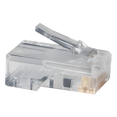 Plug RJ45 Cat5e, Para Cable UTP Calibre 22 a 26 AWG, Chapado en Oro de 50 Micras