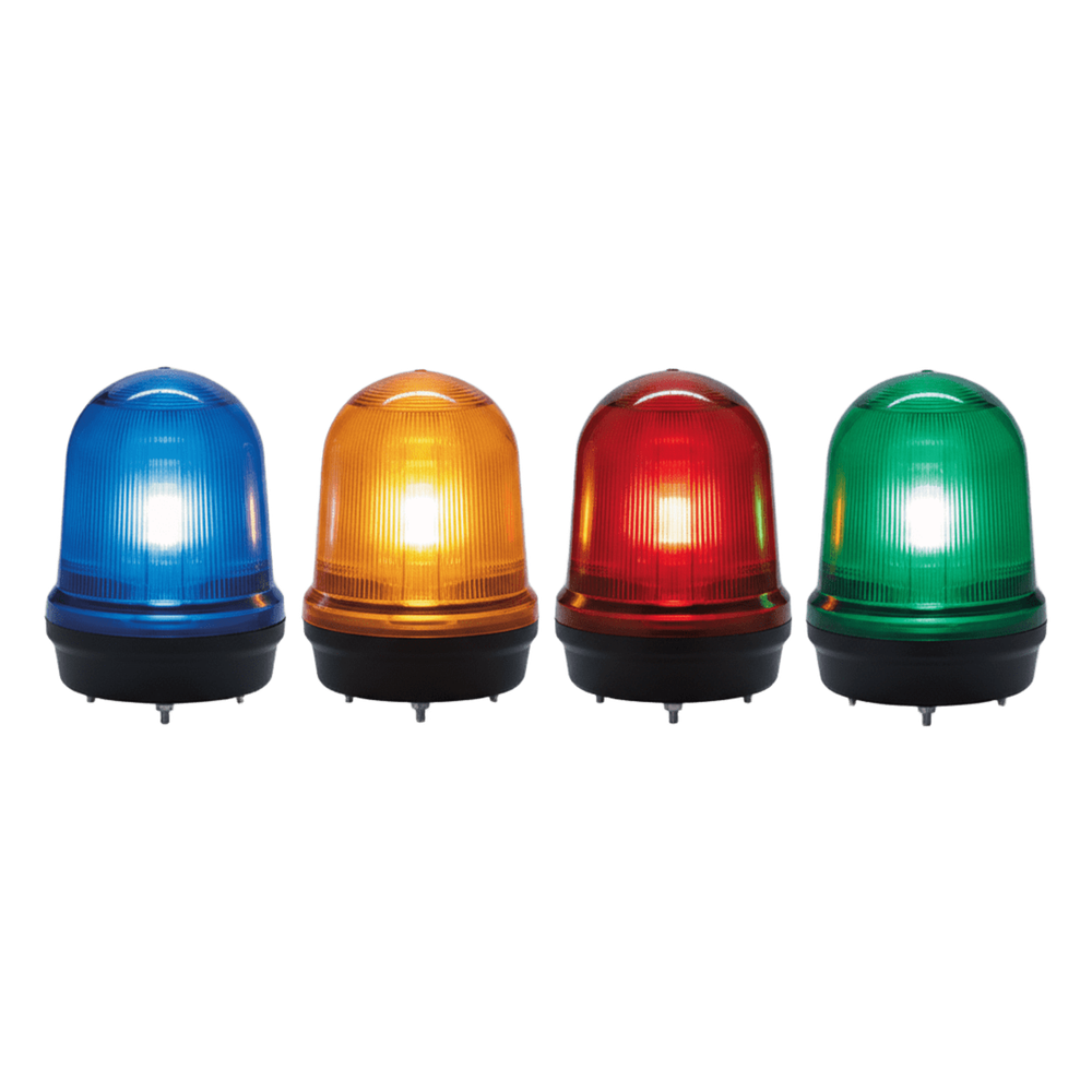 LED con patrones fijo/intermitente, estroboscópico y simulación rotatorio, Color Rojo de 110-220 VCA