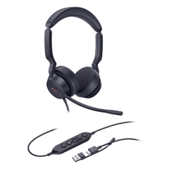 Auriculares Yealink UH44 Dual con cancelación de ruido por IA para Microsoft Teams, USB-C/A e indicador de ocupado