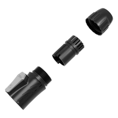 Conector de Alimentación | Núcleo de 3 capas | Carcasa de zinc | Protección RF | Contactos dorados | Alta resistencia | Carcasa PA66 | Resistencia a presión | 20A RMS | Protección IP65