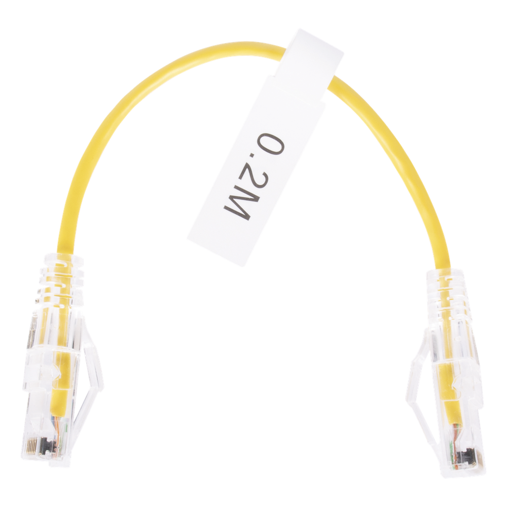 Cable de Parcheo Slim UTP Cat6 - 20 cm (7.87 Pulgadas) Amarillo Diámetro Reducido (28 AWG)