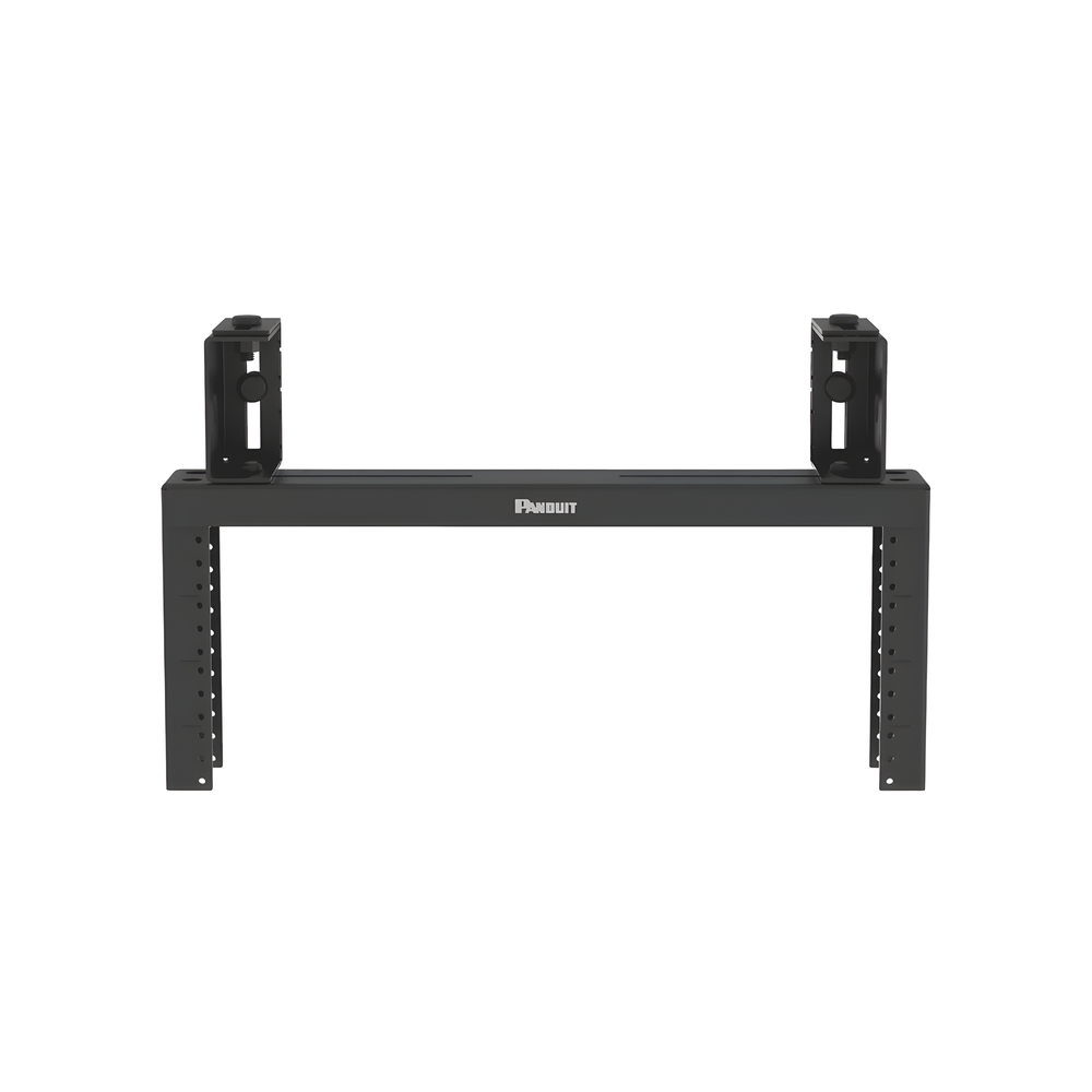 Rack de Distribución Aéreo de 2 Postes PanZone®, Rieles Roscados #12-24, de 4 UR, Color Negro