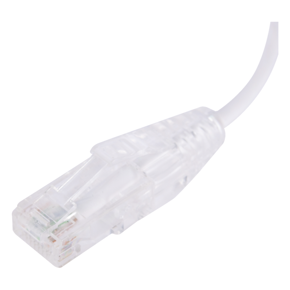 Cable de Parcheo Slim UTP Cat6 - 20 cm (7.87 Pulgadas) Blanco Diámetro Reducido (28 AWG)