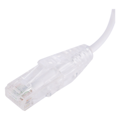 Cable de Parcheo Slim UTP Cat6 - 20 cm (7.87 Pulgadas) Blanco Diámetro Reducido (28 AWG)