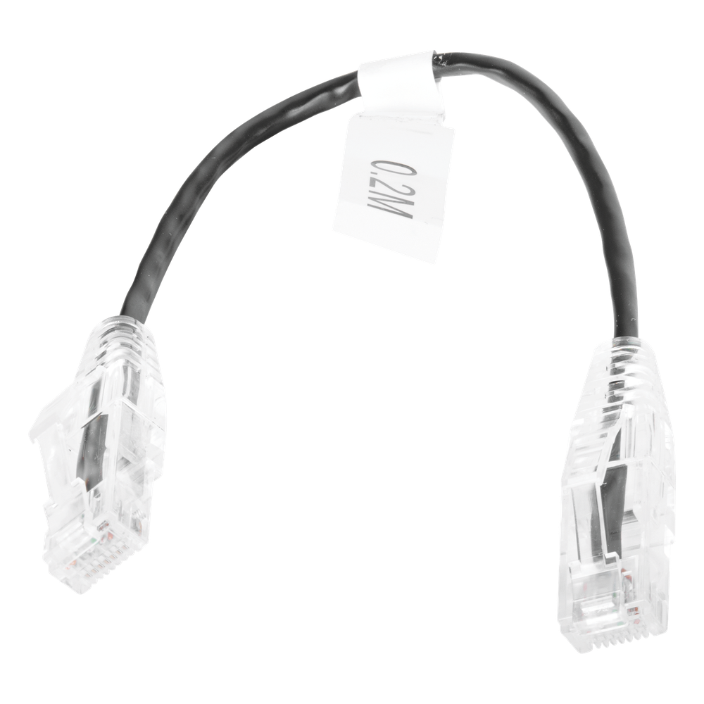Cable de Parcheo Slim UTP Cat6 - 20 cm (7.87 Pulgadas) Negro Diámetro Reducido (28 AWG)