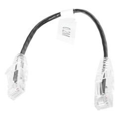 Cable de Parcheo Slim UTP Cat6 - 20 cm (7.87 Pulgadas) Negro Diámetro Reducido (28 AWG)